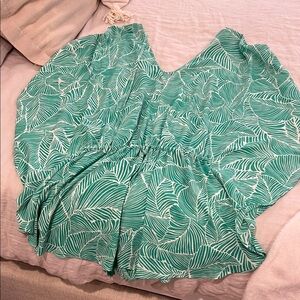 Tropical Green and White Women's romper